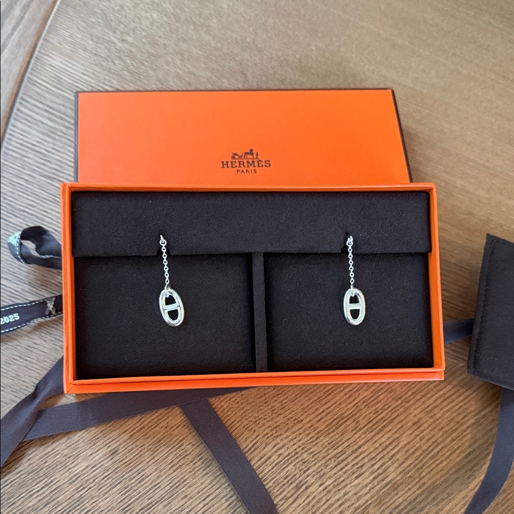 Hermès Silver Earrings